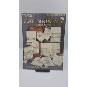Sweet Sentiments For Borderline Towels 1988 Leaflet 693 Cross Stitch Pattern